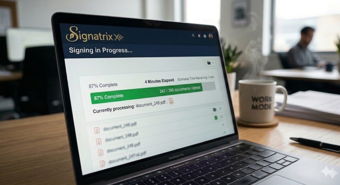 Signatrix semnare în masă în desfășurare