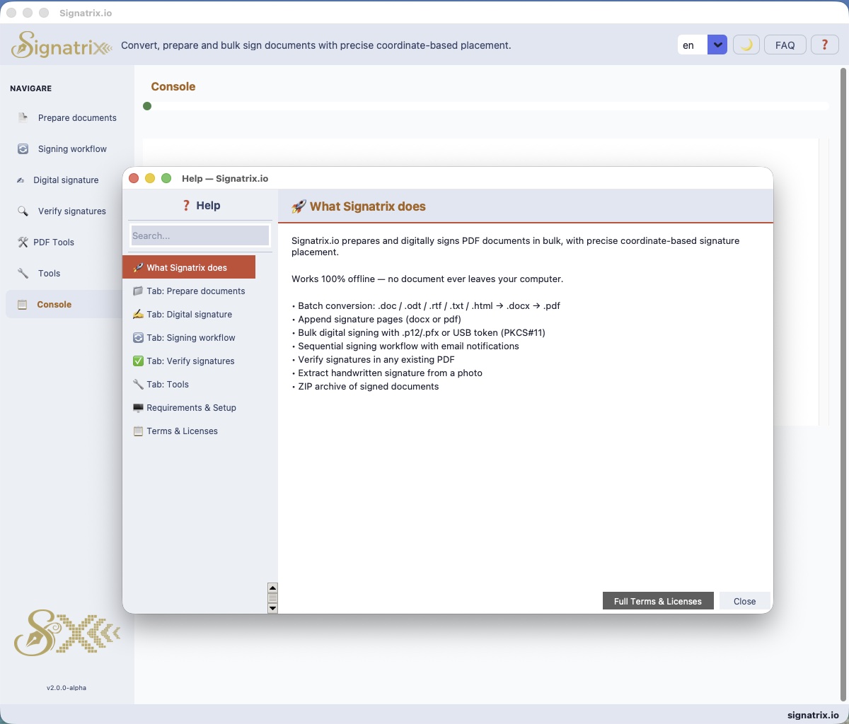 Signatrix — Help light