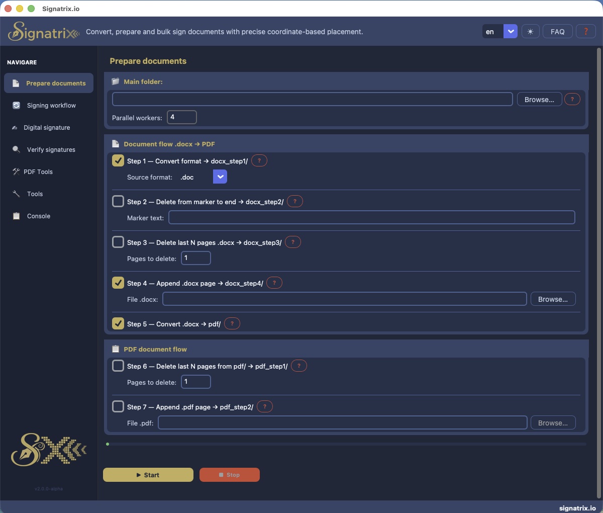 Signatrix — Prepare documents